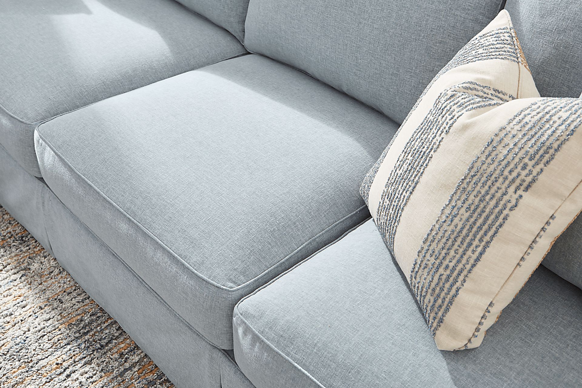 Pacific Grove Blue Slipcover 2 Pc Gel Foam Sleeper Sectional - Image 5