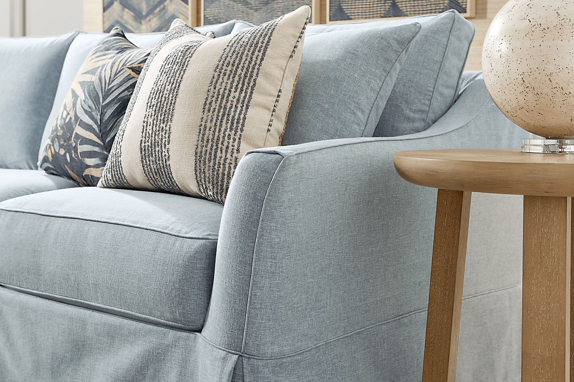 Pacific Grove Blue Slipcover 2 Pc Gel Foam Sleeper Sectional - Image 6