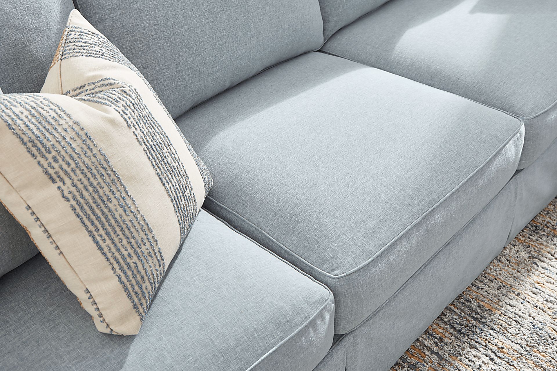 Pacific Grove Blue Slipcover 2 Pc Gel Foam Sleeper Sectional - Image 4