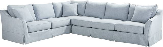 Pacific Grove Blue Slipcover 2 Pc Gel Foam Sleeper Sectional - Thumbnail - Image 1