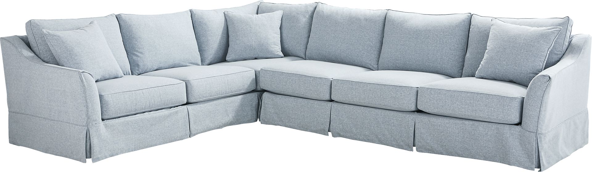 Pacific Grove Blue Slipcover 2 Pc Gel Foam Sleeper Sectional - Image 1