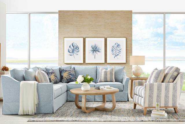 Pacific Grove Blue Slipcover 2 Pc Sectional - Thumbnail - Image 2