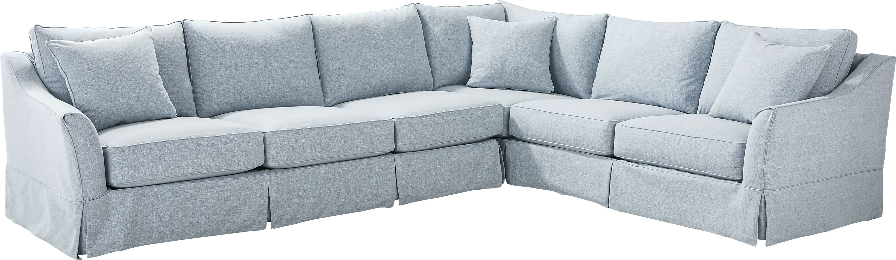 Pacific Grove Blue Slipcover 2 Pc Sleeper Sectional