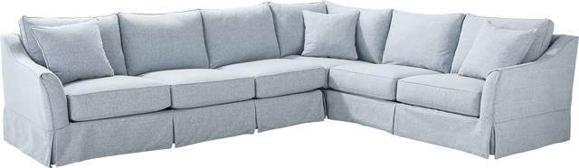 Pacific Grove Blue Slipcover 2 Pc Sleeper Sectional - Thumbnail - Image 1