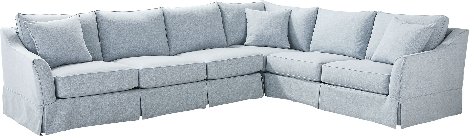 Pacific Grove Blue Slipcover 2 Pc Sleeper Sectional - Image 1