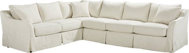 Pacific Grove White Slipcover 2 Pc Gel Foam Sleeper Sectional - Thumbnail - Image 1