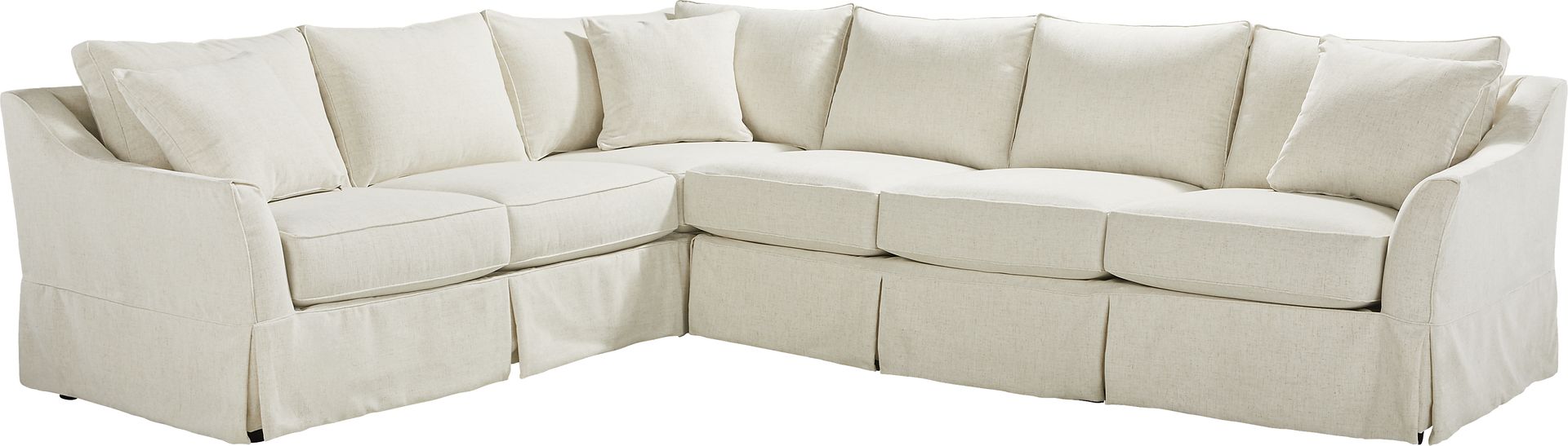 Pacific Grove White Slipcover 2 Pc Gel Foam Sleeper Sectional - Image 1