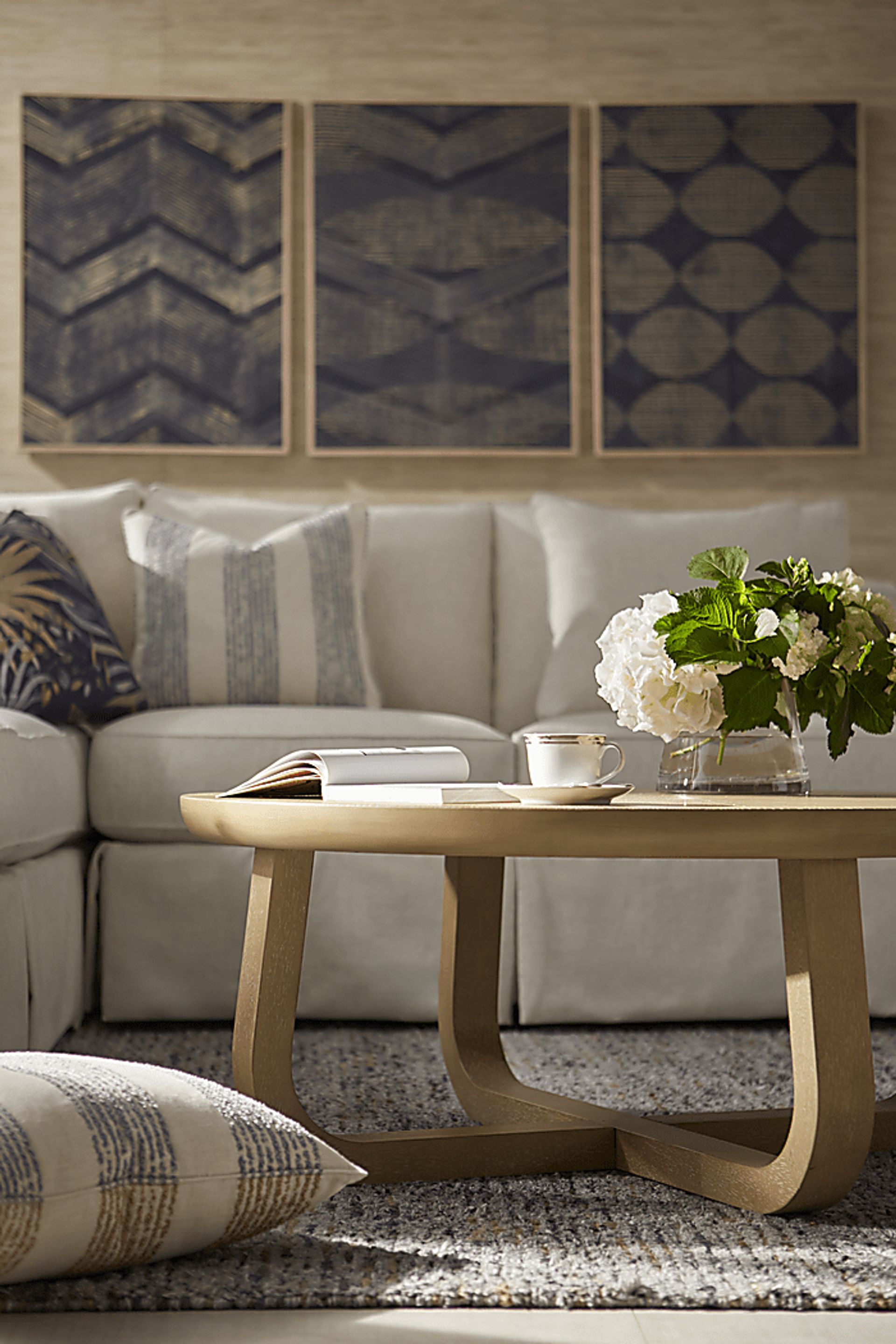 Pacific Grove White Slipcover 5 Pc Sectional Living Room - Image 3
