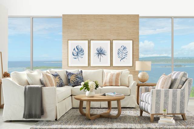 Pacific Grove White Slipcover 2 Pc Sectional - Thumbnail - Image 2