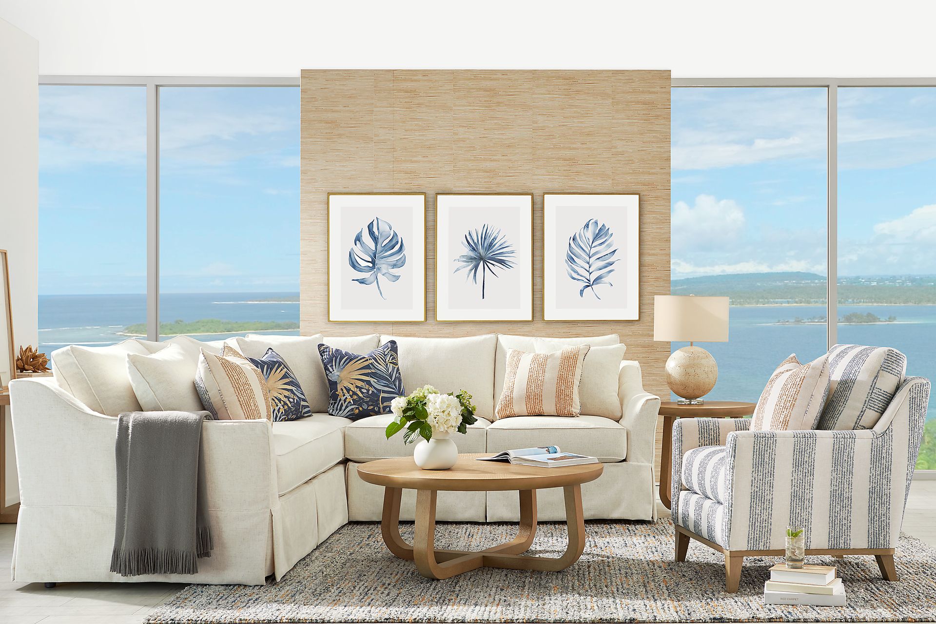 Pacific Grove White Slipcover 2 Pc Sectional - Image 2