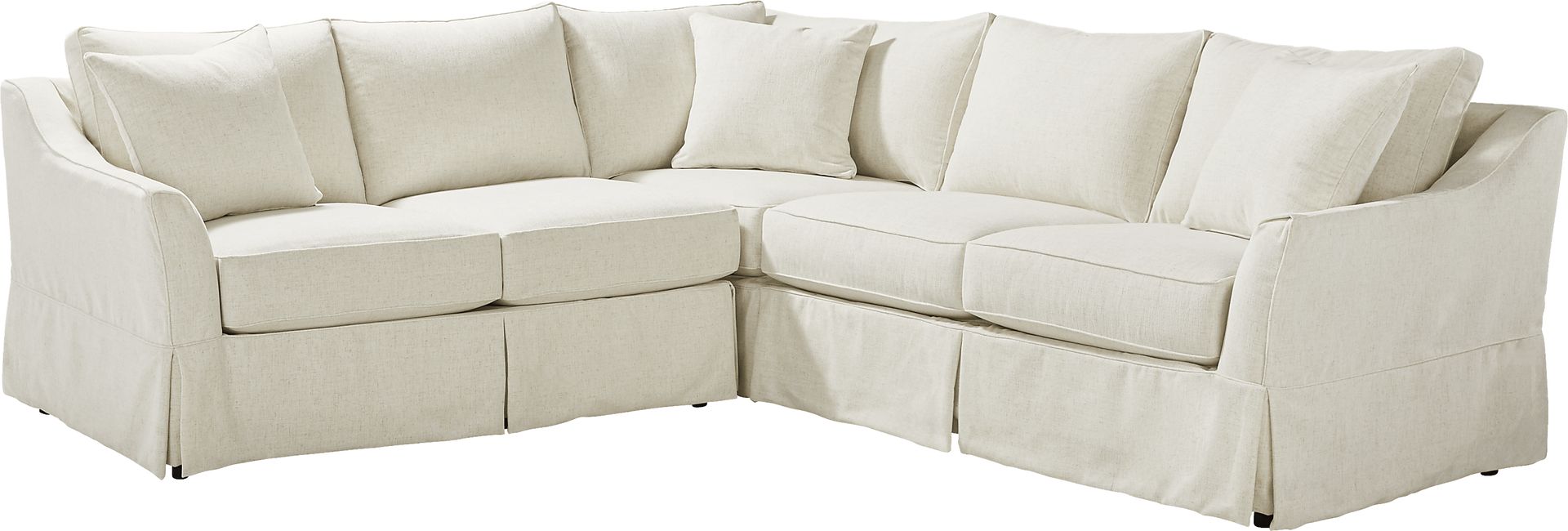 Pacific Grove White Slipcover 2 Pc Sectional - Image 1