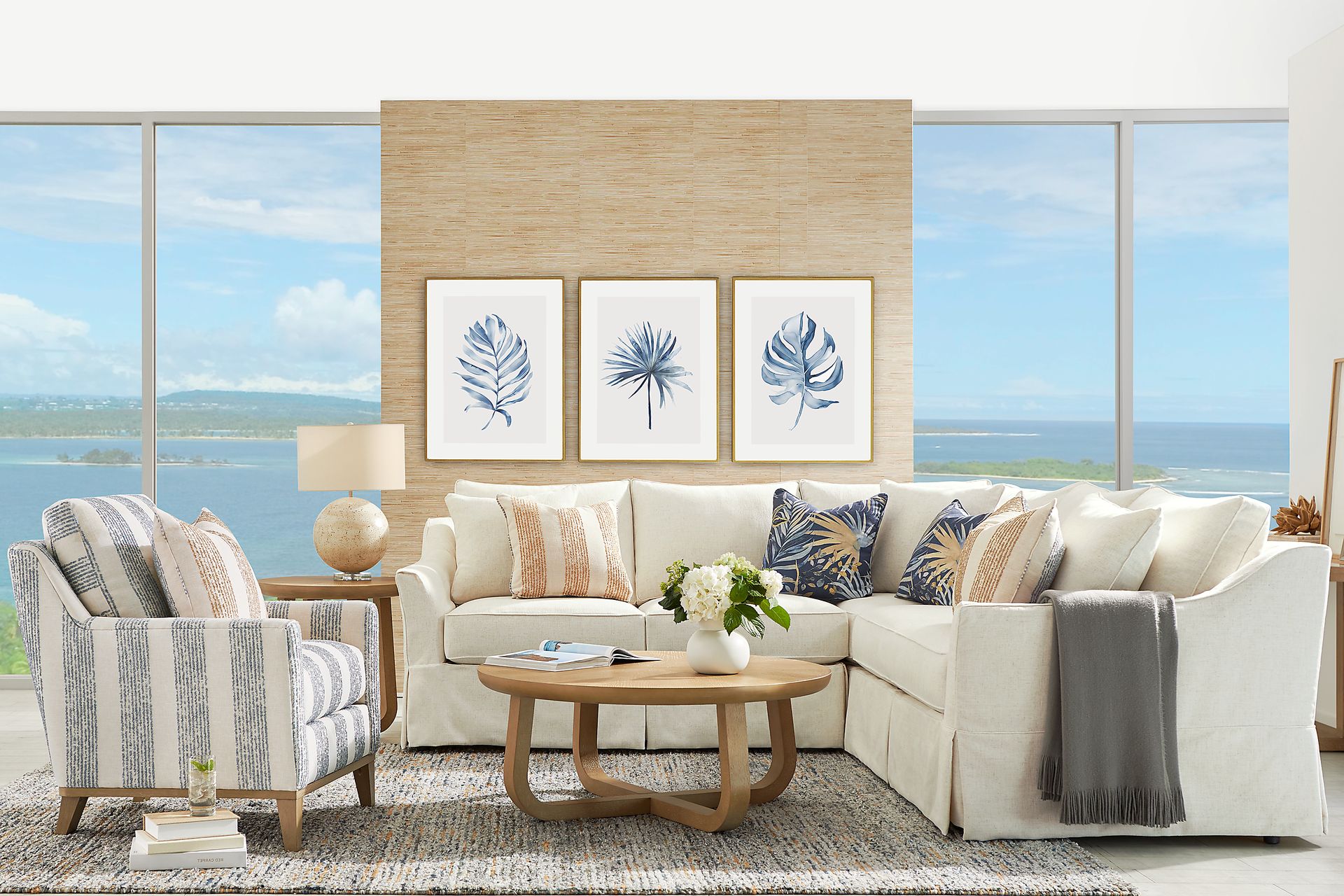 Pacific Grove White Slipcover 2 Pc Sectional - Image 2