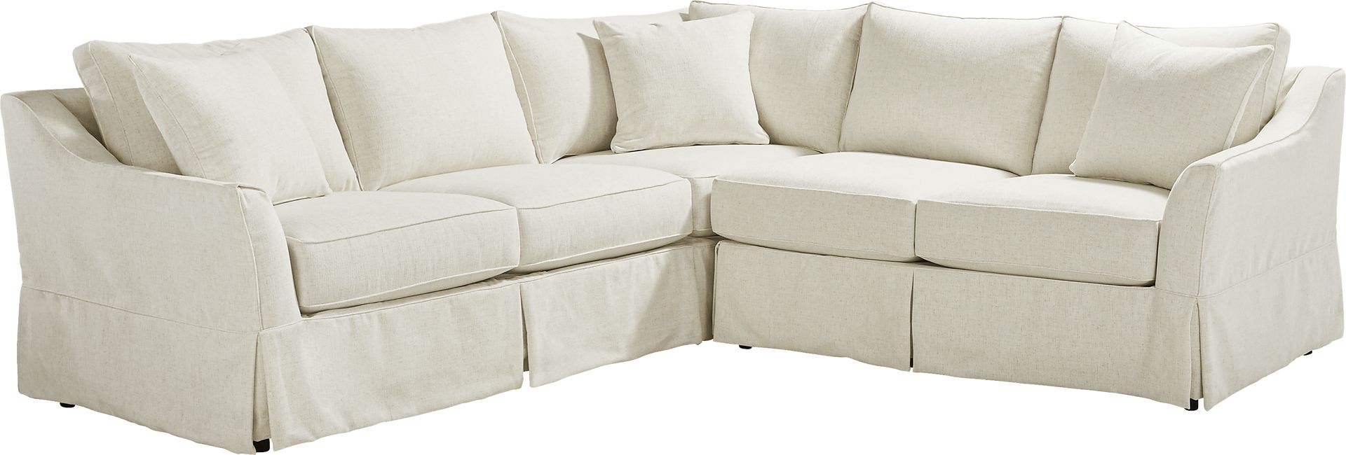 Pacific Grove White Slipcover 2 Pc Sectional - Image 1