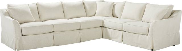 Pacific Grove White Slipcover 2 Pc Sleeper Sectional - Thumbnail - Image 1