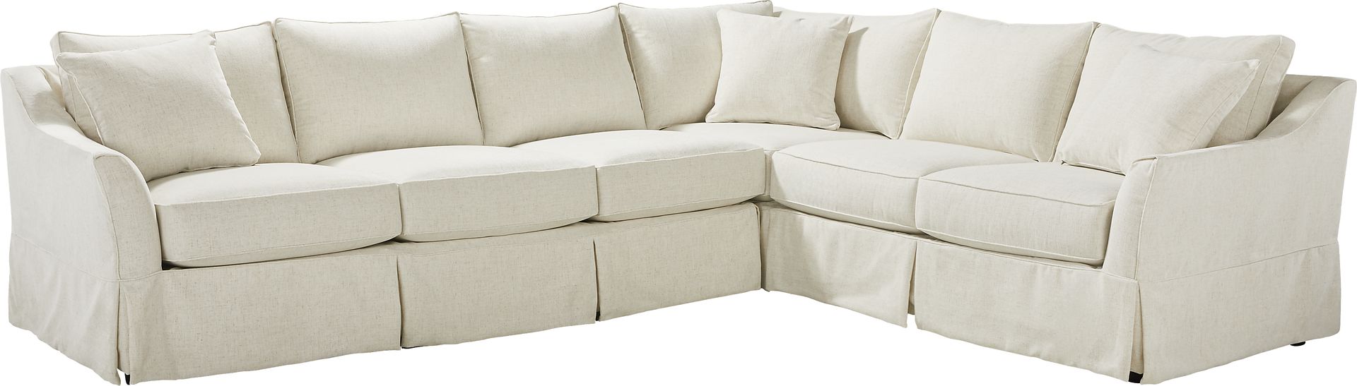 Pacific Grove White Slipcover 2 Pc Sleeper Sectional - Image 1