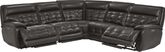 Pacific Heights Leather 5 Pc Dual Power Reclining Sectional