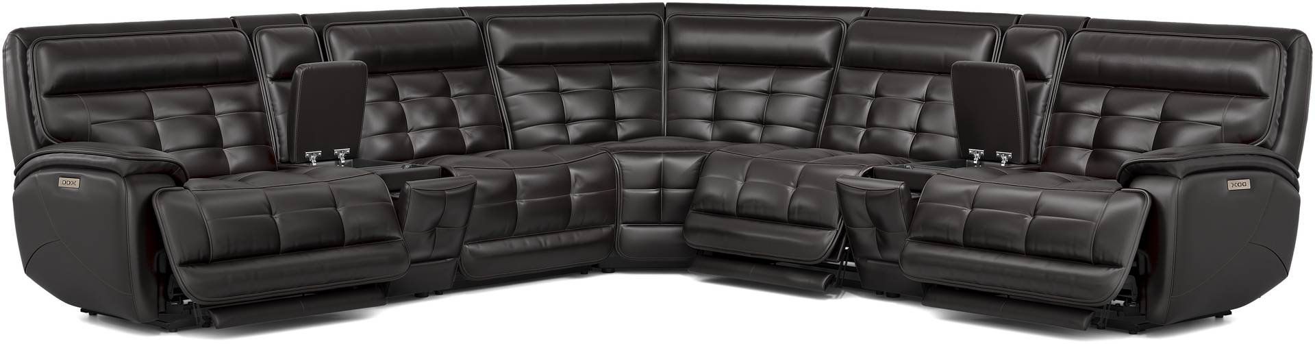 7 pc dual power reclining sectional