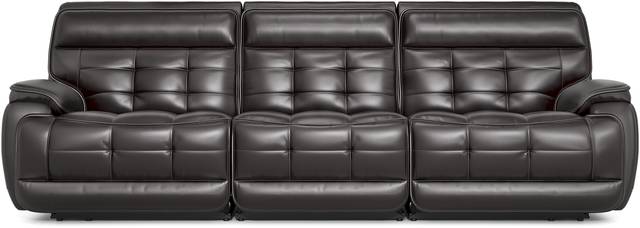 Pacific Heights Black Cherry Leather 3 Pc Dual Power Reclining Sectional - Thumbnail - Image 1