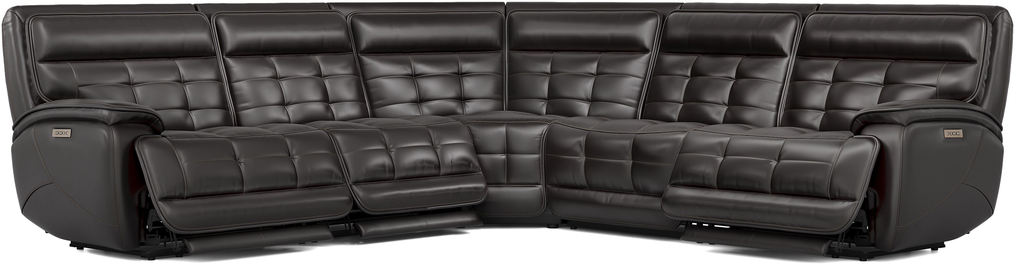 5 pc dual power reclining sectional