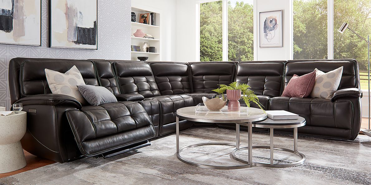 Pacific Heights 8 Pc Leather Dual Power Reclining Sectional Living Room