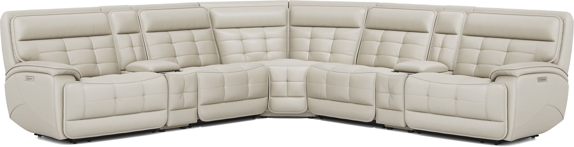 Pacific Heights Light Gray 10 Pc Dual Power Reclining Sectional Living Room - Image 4