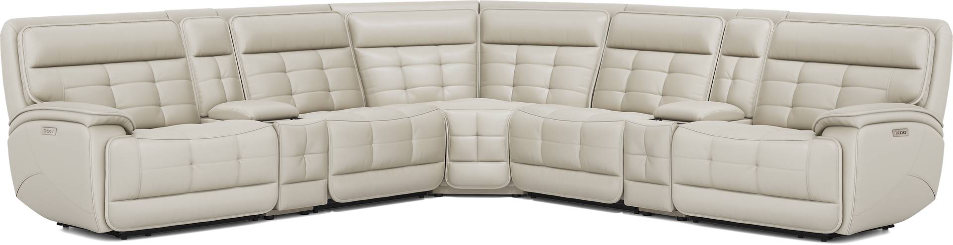 7 pc dual power reclining sectional