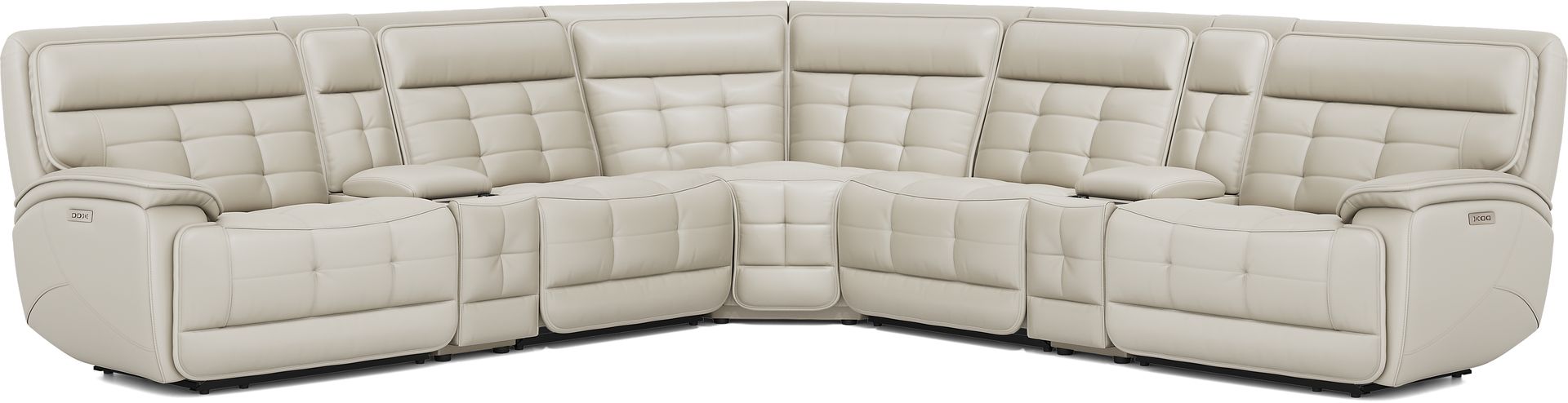 Pacific Heights Light Gray 7 Pc Dual Power Reclining Sectional - Image 1