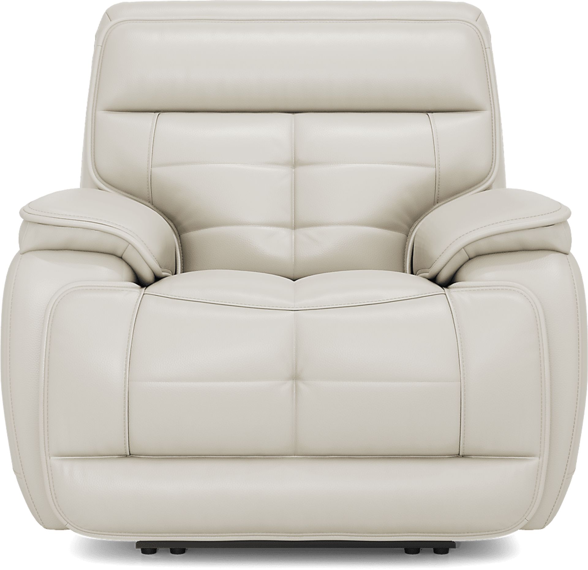Pacific Heights Light Gray Leather Dual Power Recliner - Image 2