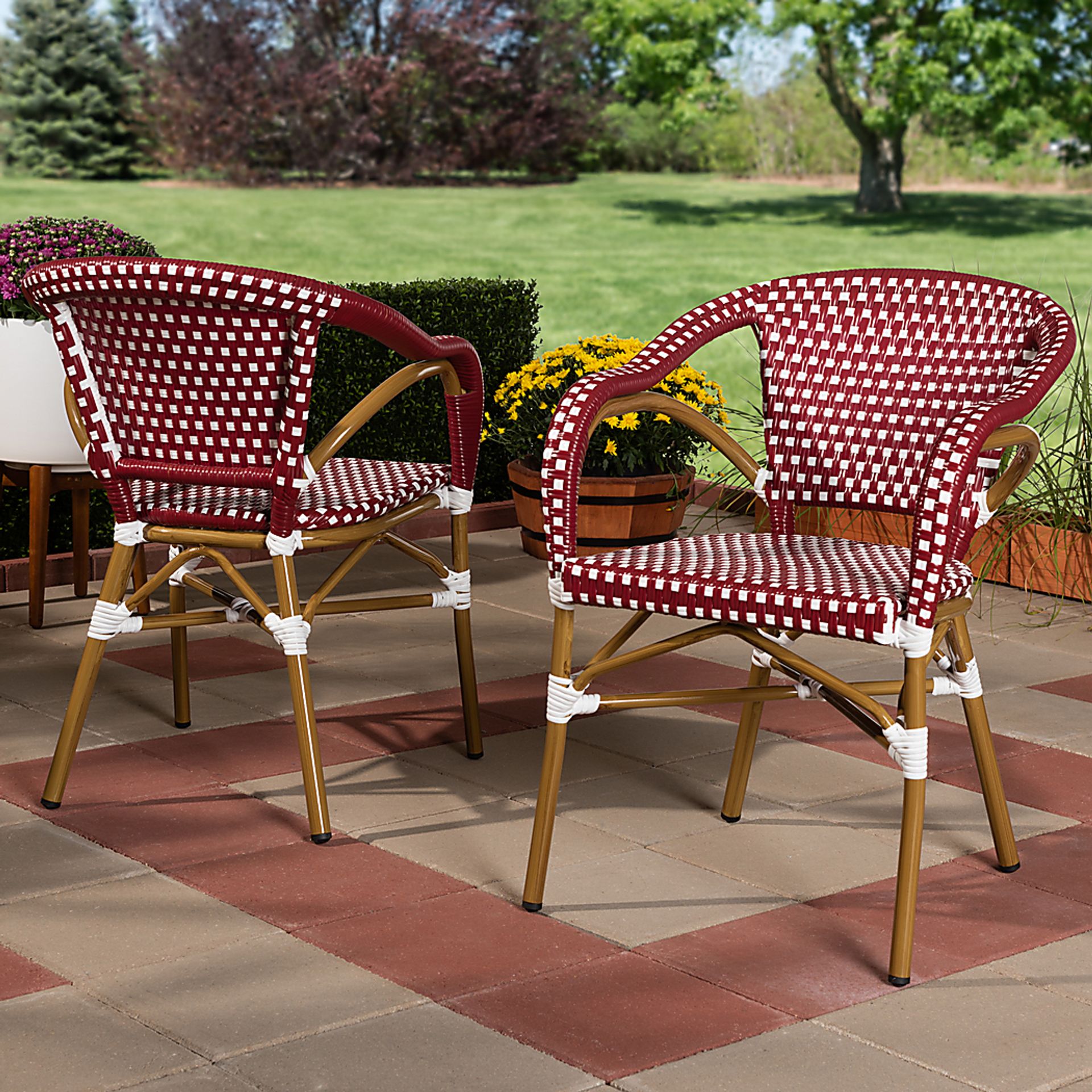 Padazi Red Dining Chair, Set of 2 - Image 2