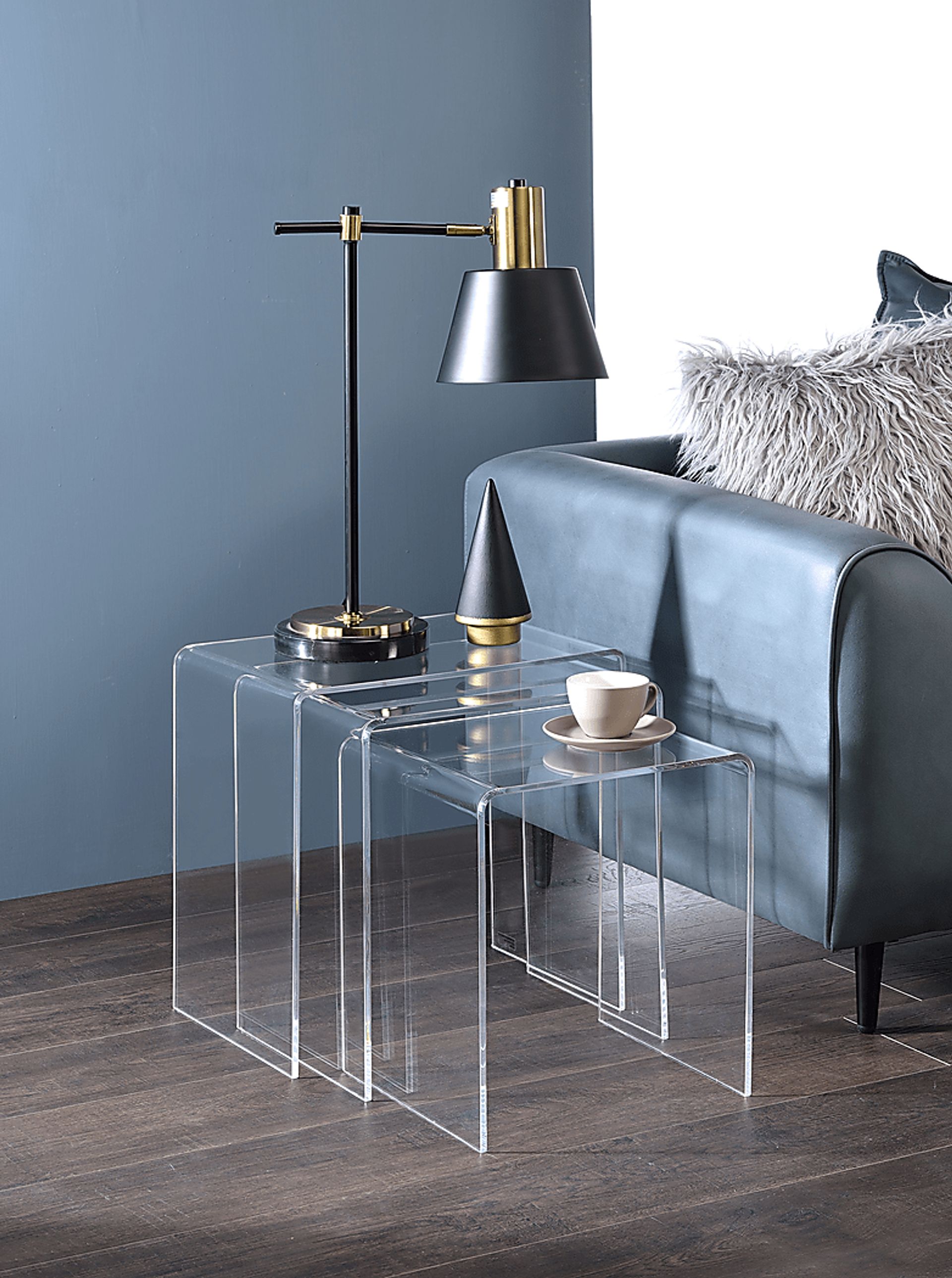 Padrish Clear Nesting Tables, Set of 3 - Image 2