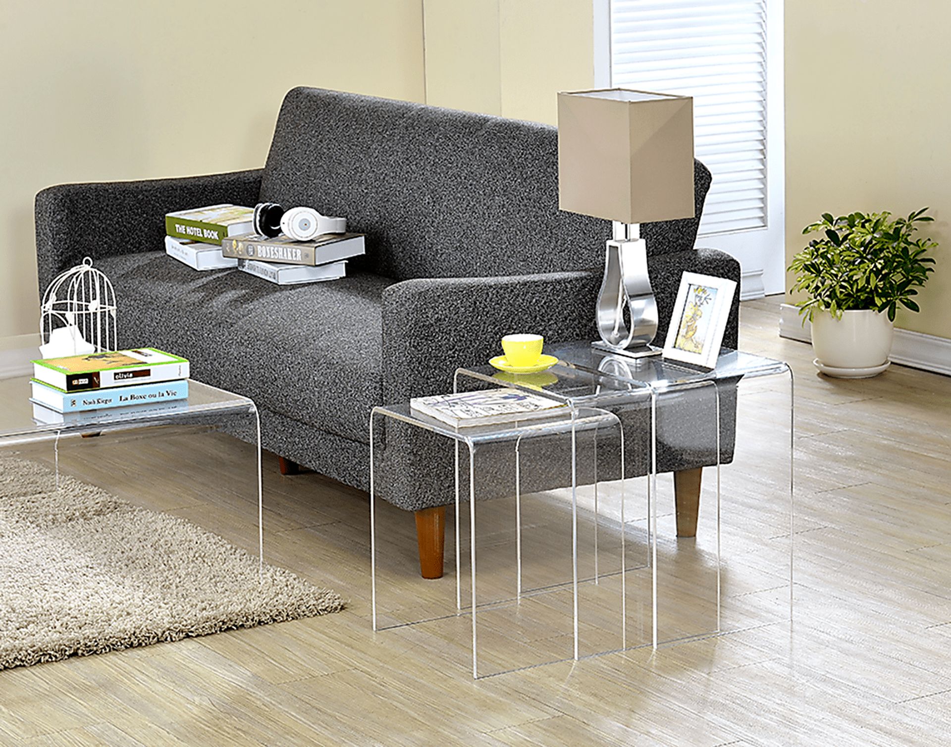 Padrish Clear Nesting Tables, Set of 3 - Image 5