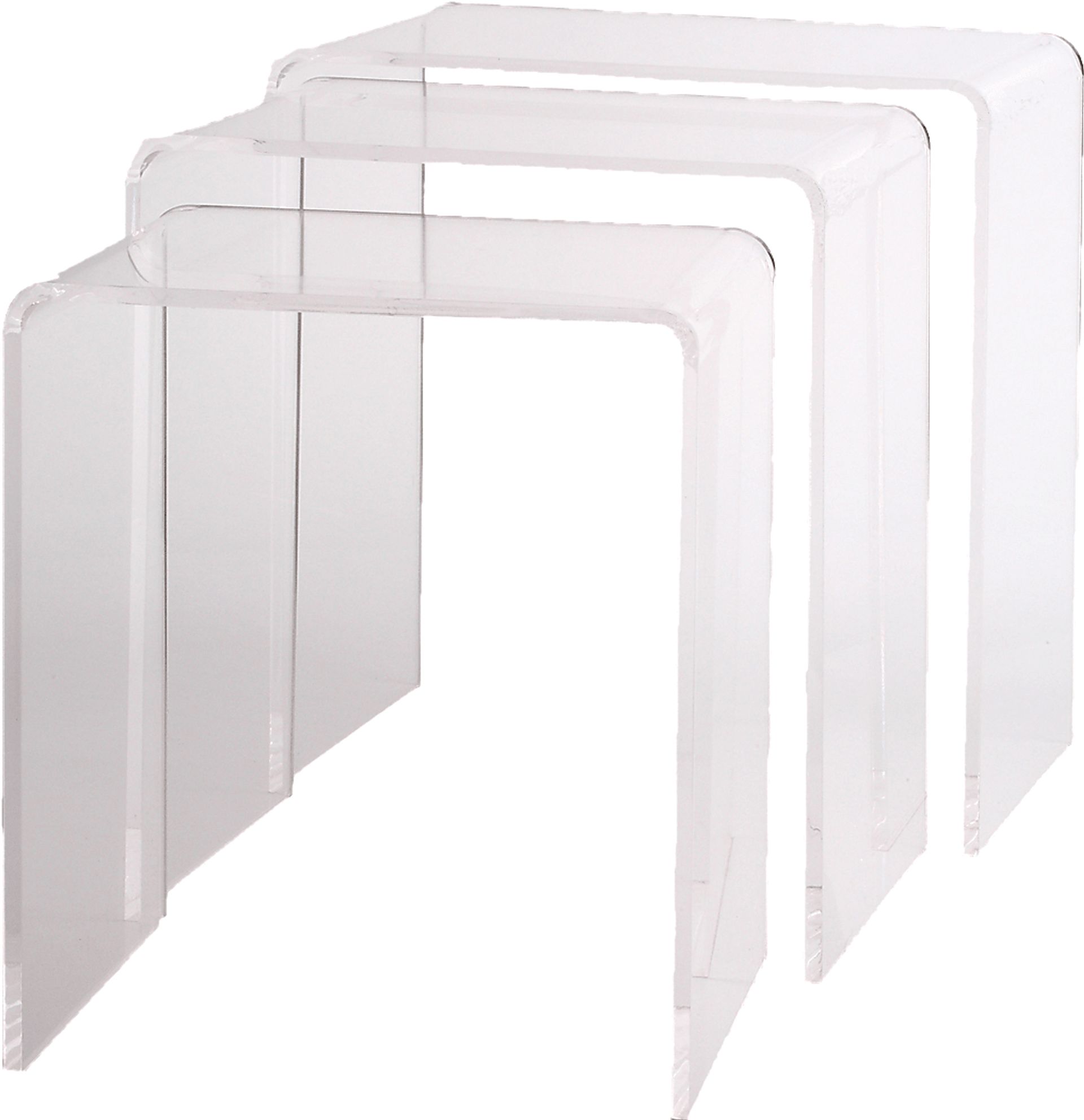 Padrish Clear Nesting Tables, Set of 3 - Image 1