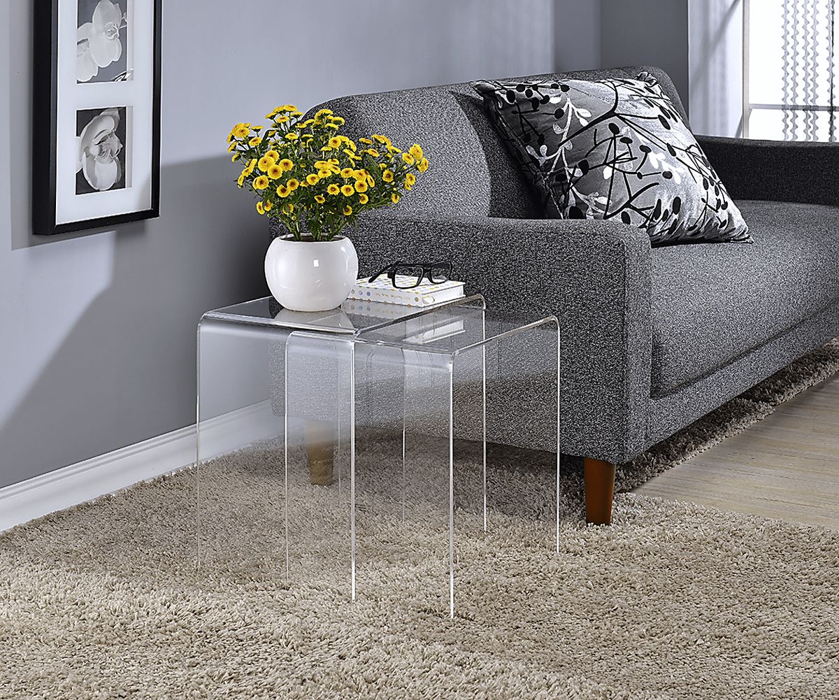 Padyer Clear White Accent Table | Rooms to Go