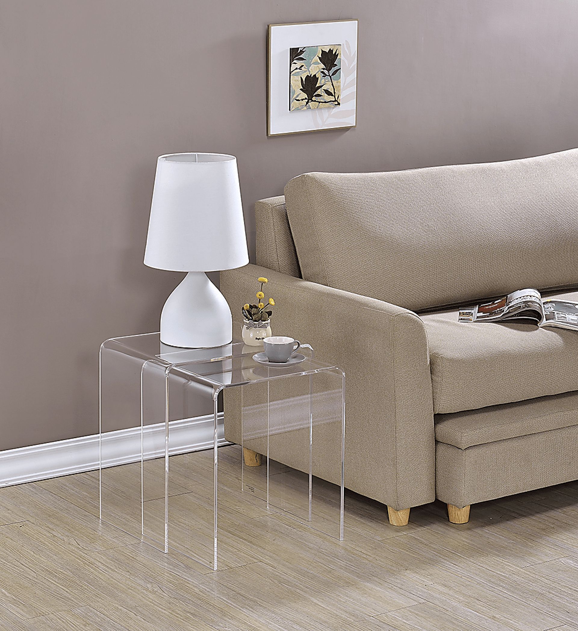 Padyer Clear Nesting Tables, Set of 2 - Image 3