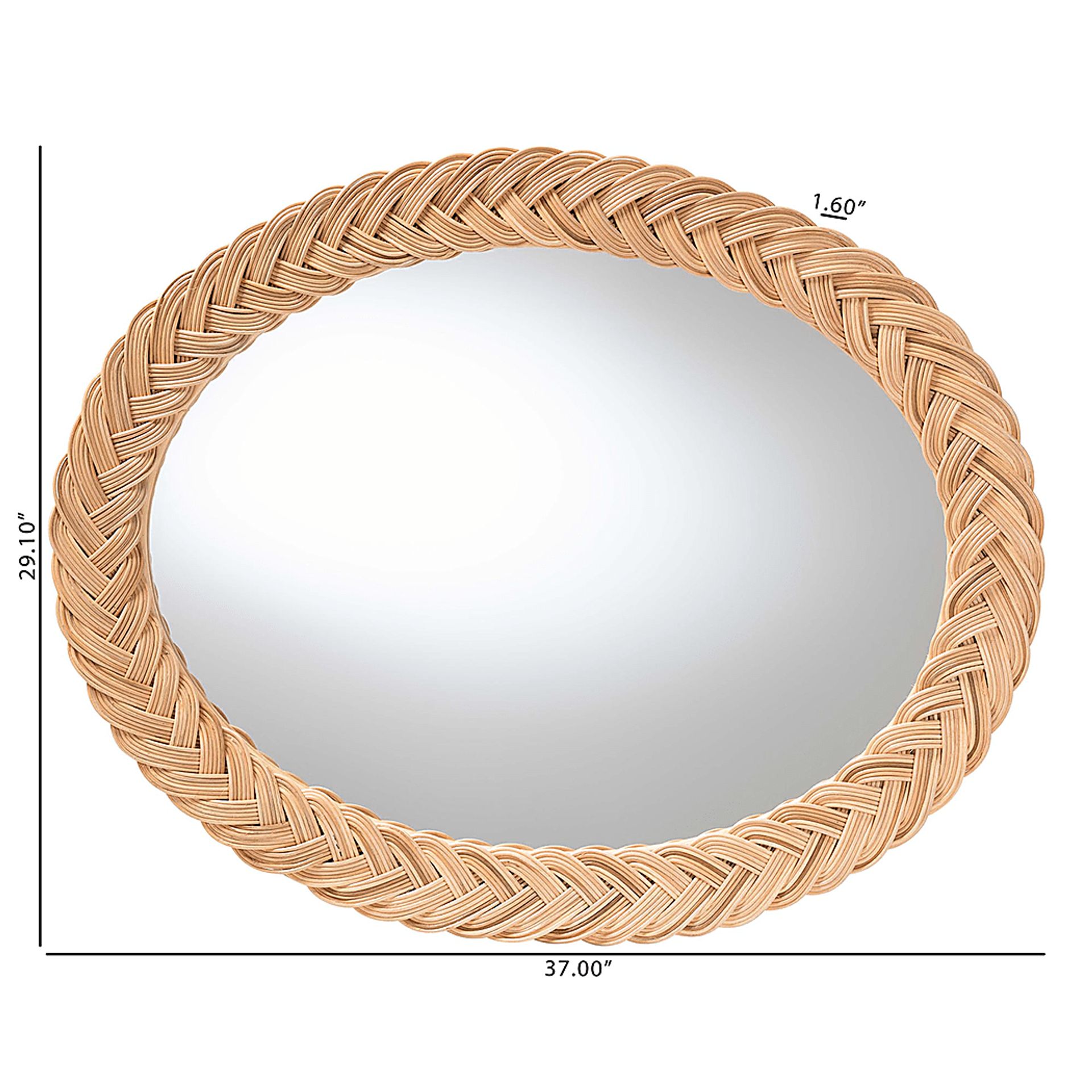 Pafure I Brown Oval Mirror - Image 3