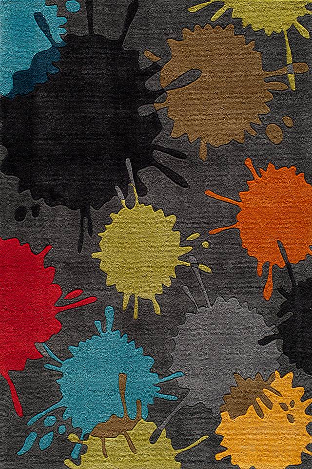 Kids Paintball Gray 3' x 5' Rug - Thumbnail - Image 1