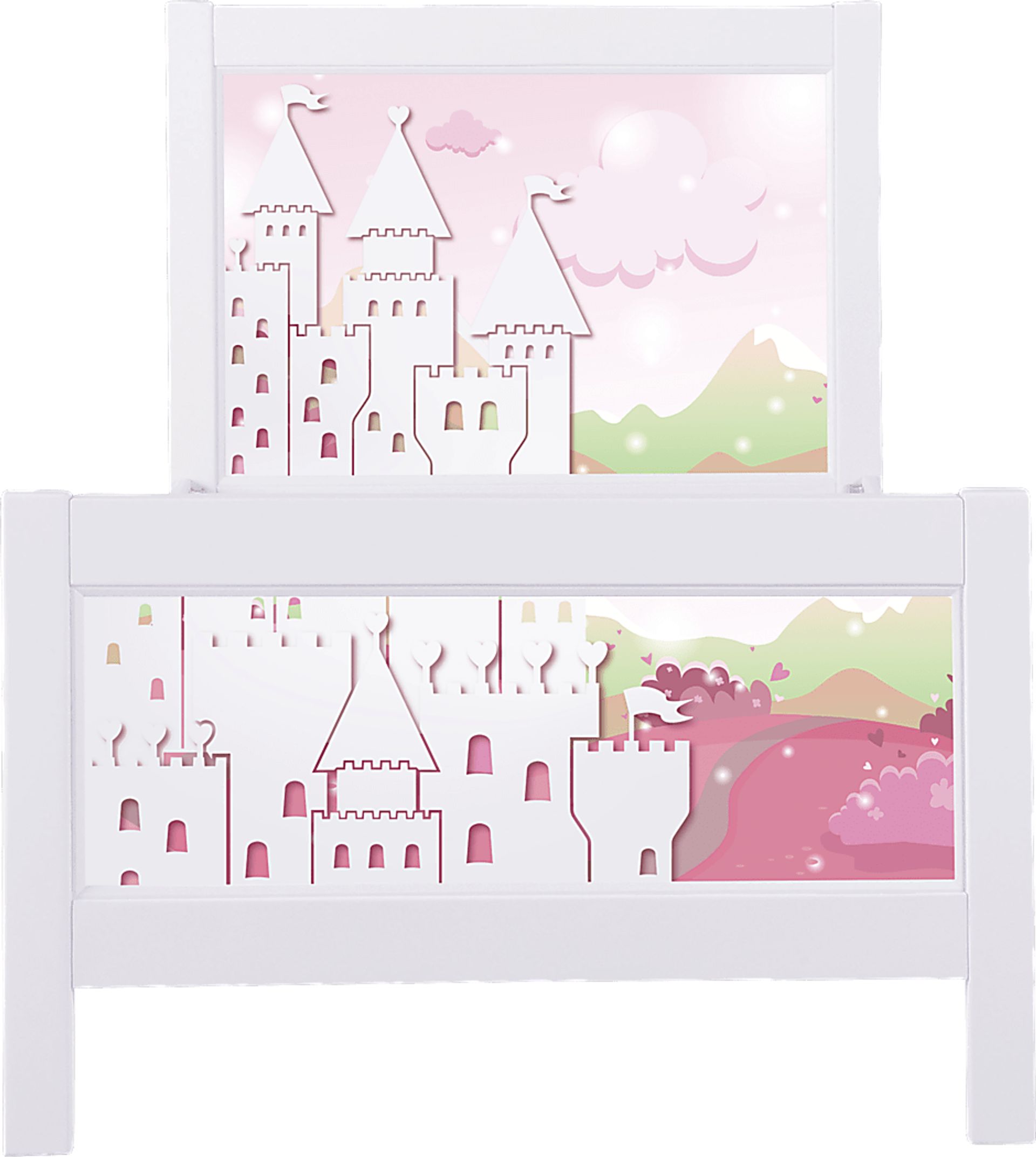 Palace Girl White 3 Pc Twin Panel Bed - Image 1