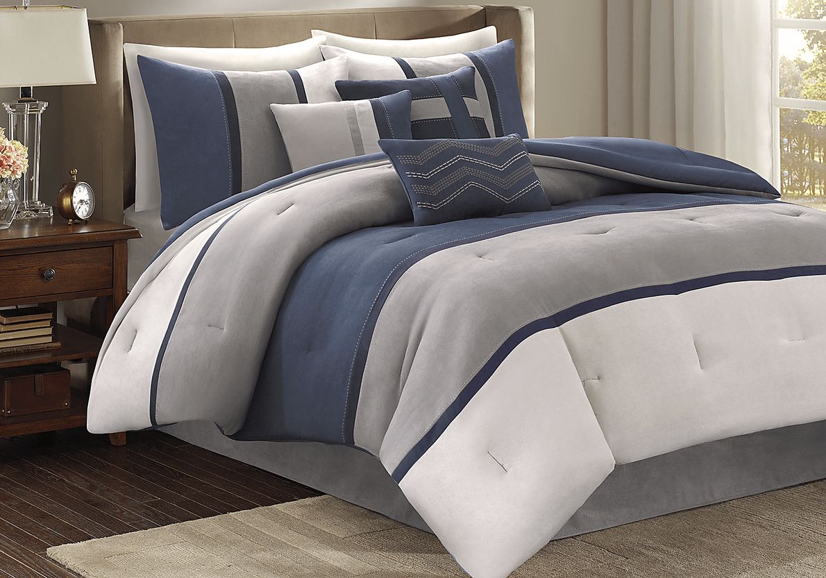 Palisades Blue 7 Pc King Comforter Set