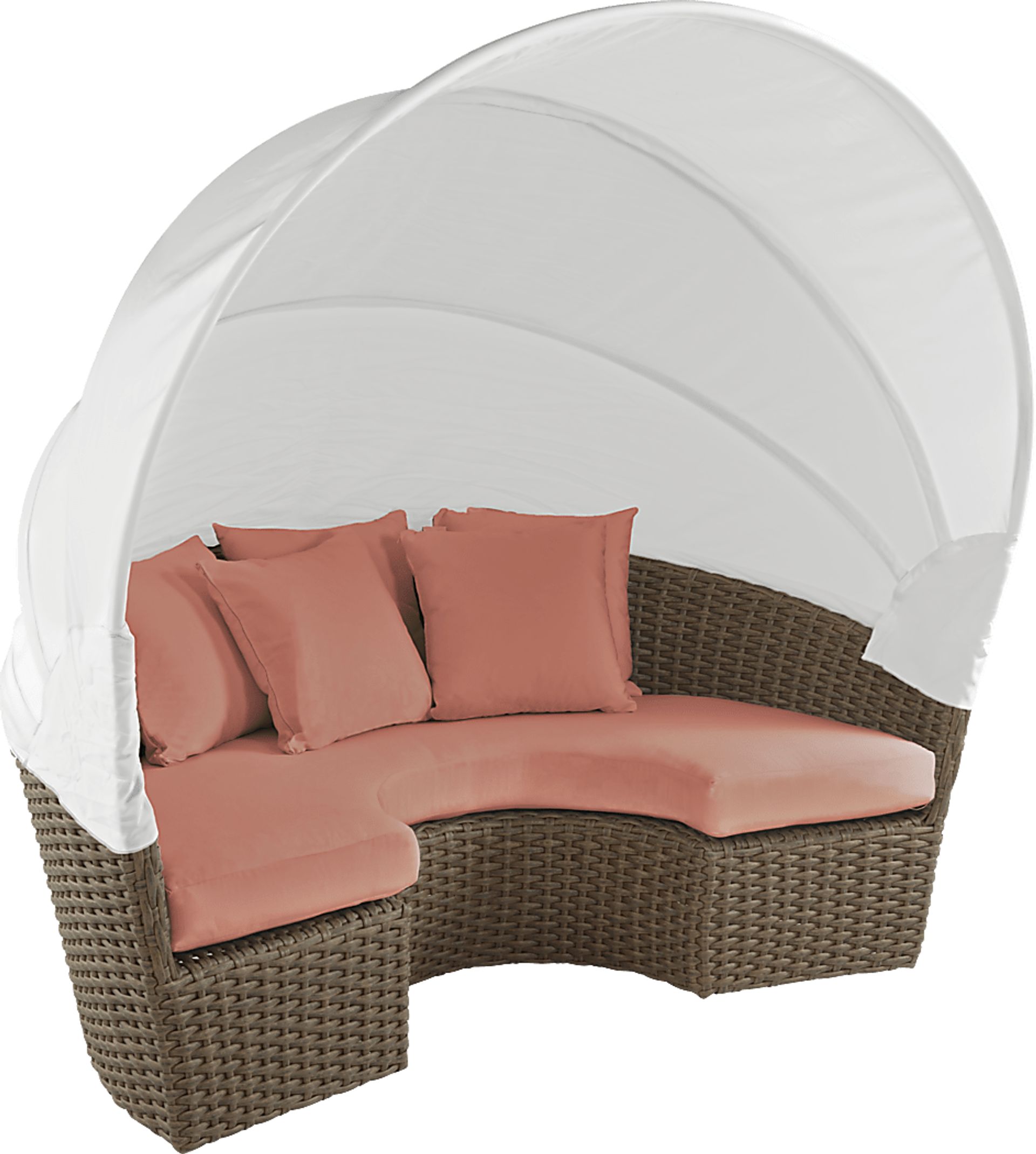 Palisades Brown Outdoor Daybed with Persimmon Cushions - Image 2