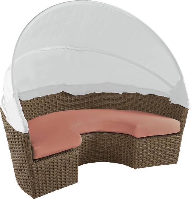 Palisades Brown Outdoor Daybed with Persimmon Cushions - Thumbnail - Image 4