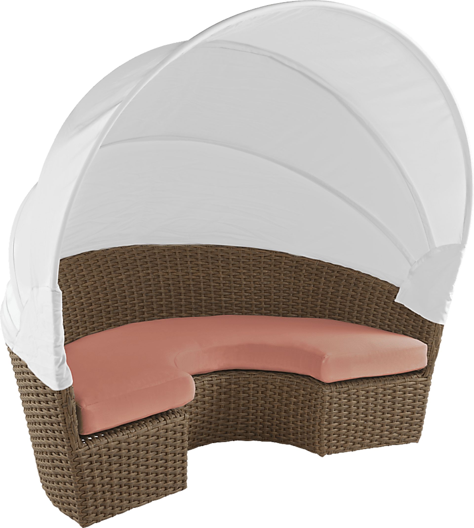 Palisades Brown Outdoor Daybed with Persimmon Cushions - Image 5