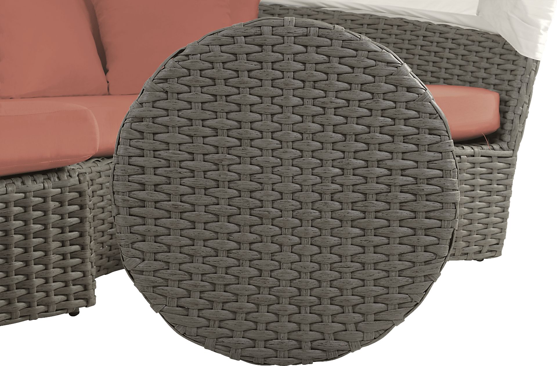 Palisades Brown Outdoor Daybed with Persimmon Cushions - Image 6