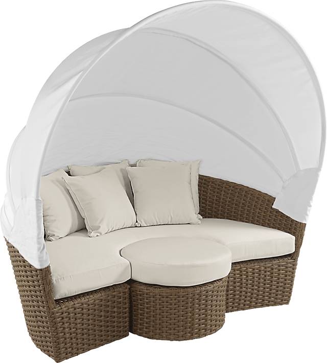 Palisades Brown Outdoor Daybed With Coconut Cushions - Thumbnail - Image 2