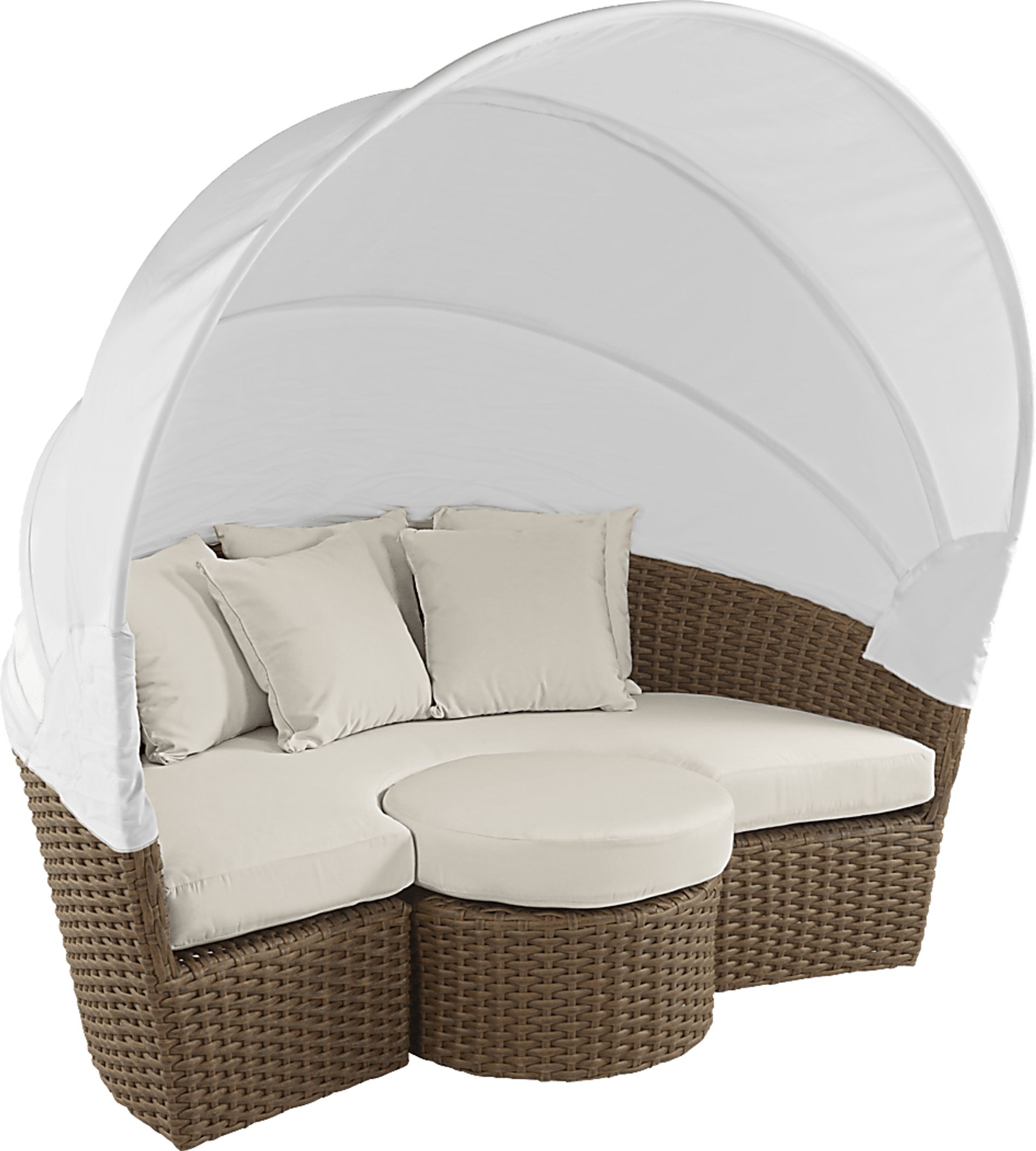 Palisades Brown Outdoor Daybed With Coconut Cushions - Image 2