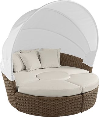 Palisades Brown Outdoor Daybed With Coconut Cushions