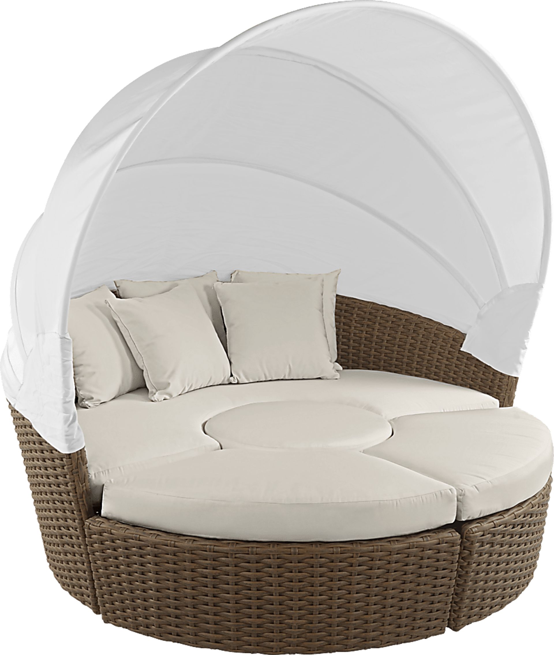 Palisades Brown Outdoor Daybed With Coconut Cushions - Image 1