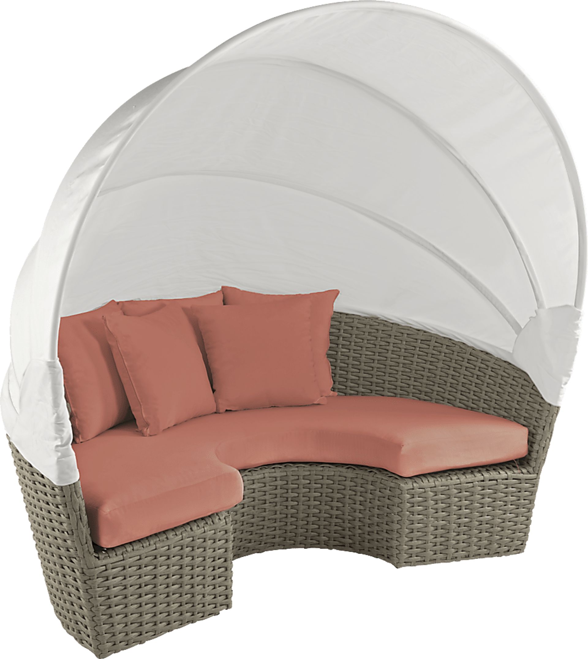 Palisades Gray Outdoor Daybed with Persimmon Cushions - Image 2