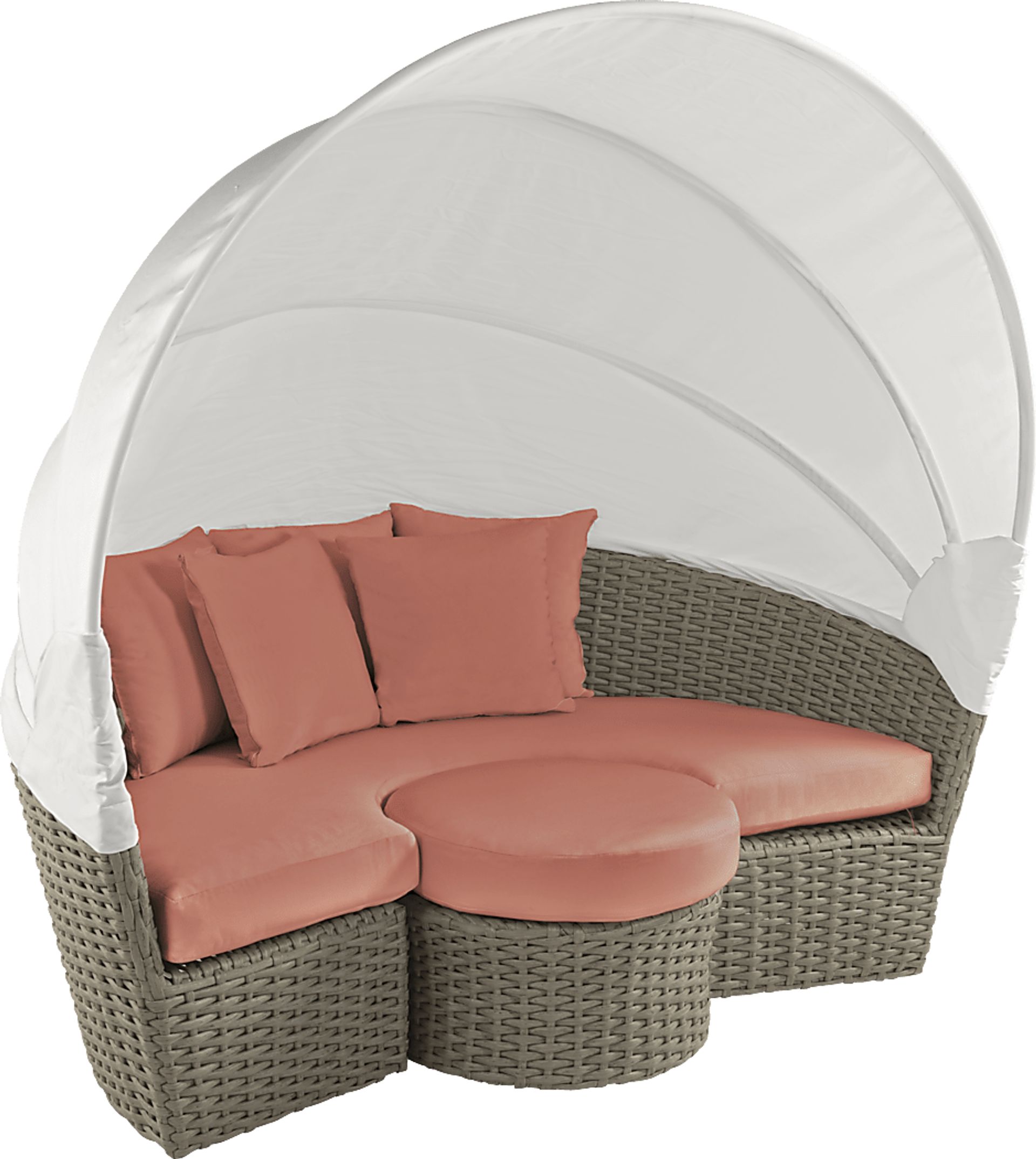 Palisades Gray Outdoor Daybed with Persimmon Cushions - Image 3