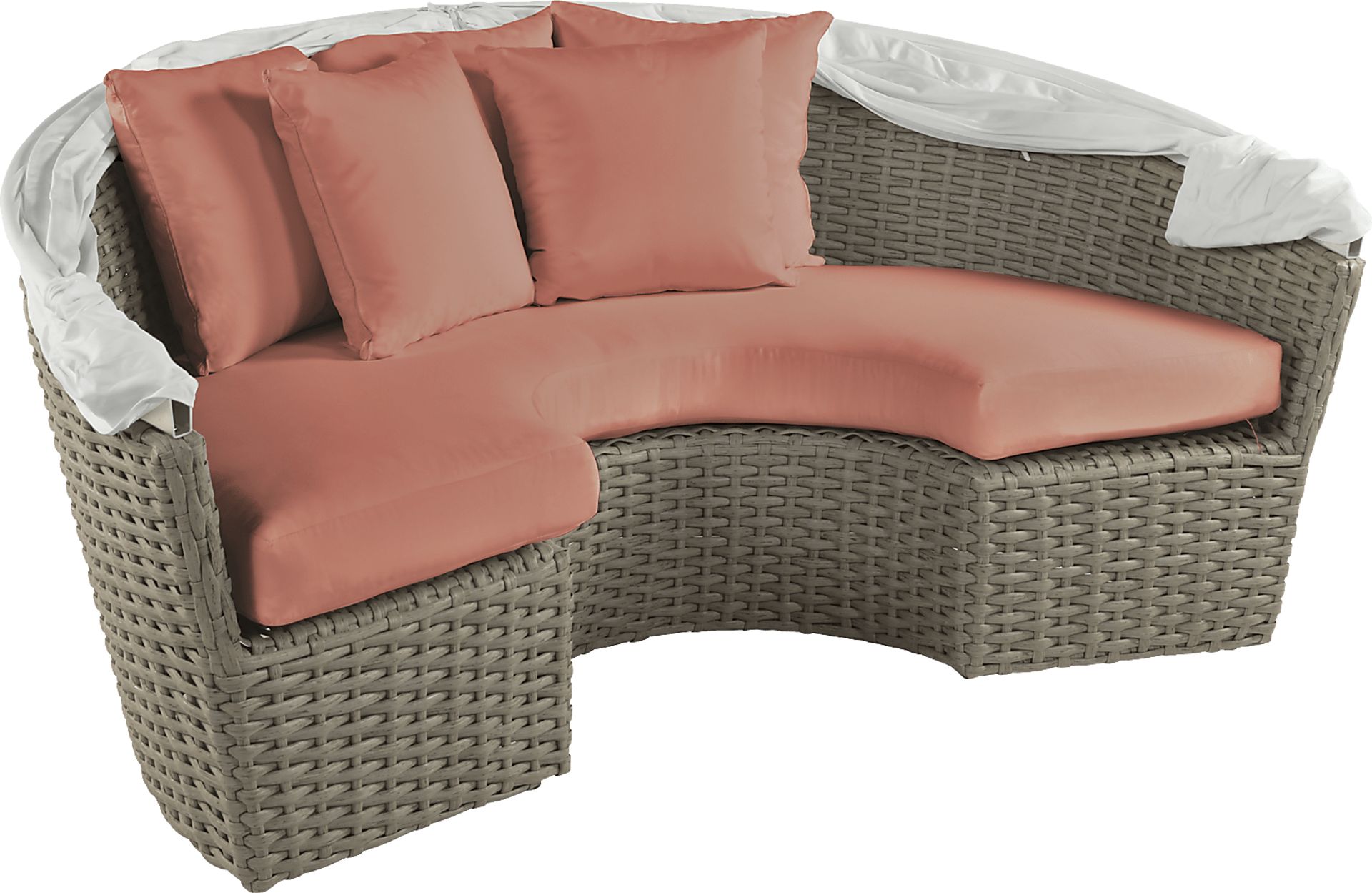 Palisades Gray Outdoor Daybed with Persimmon Cushions - Image 4