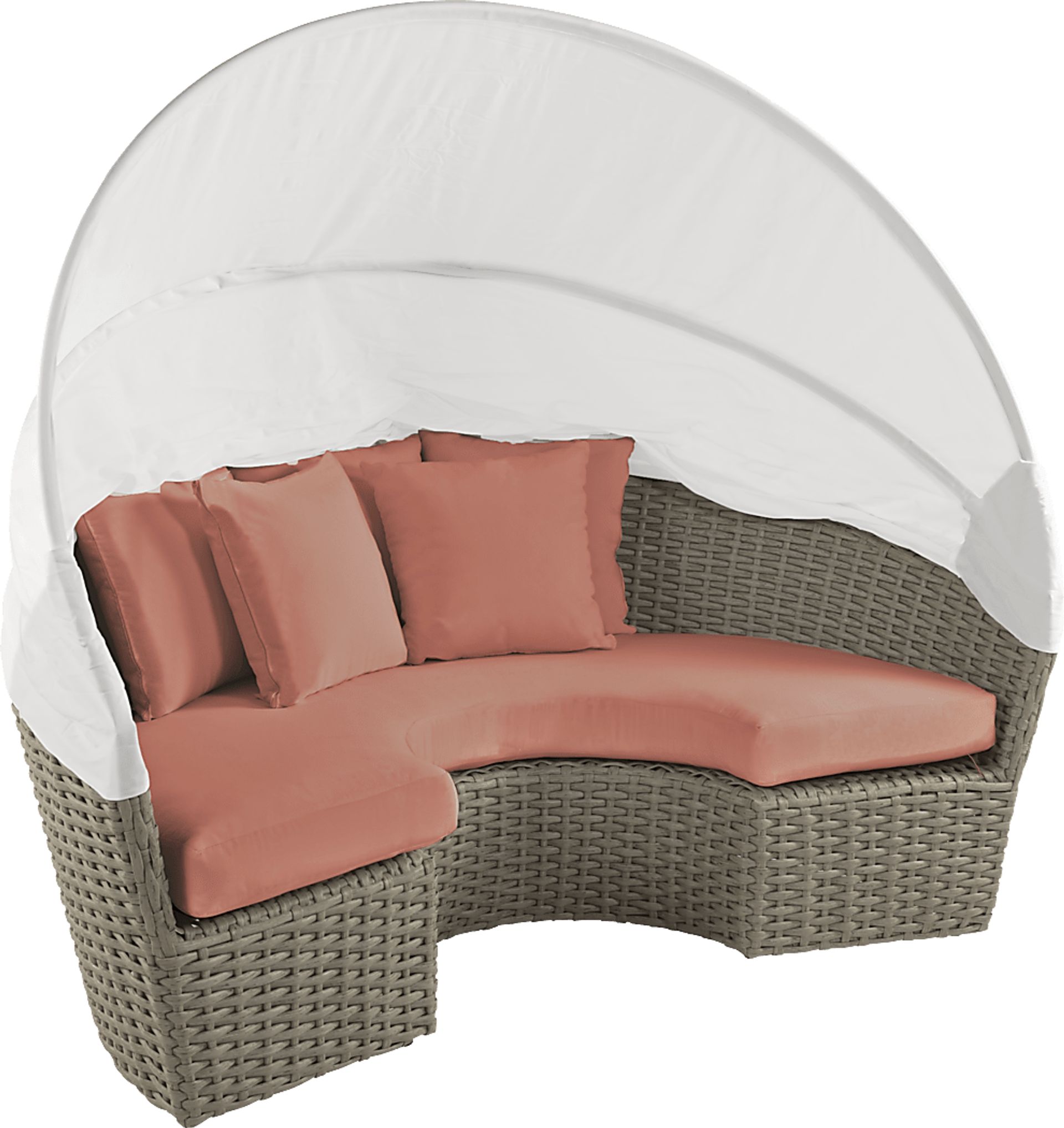 Palisades Gray Outdoor Daybed with Persimmon Cushions - Image 5